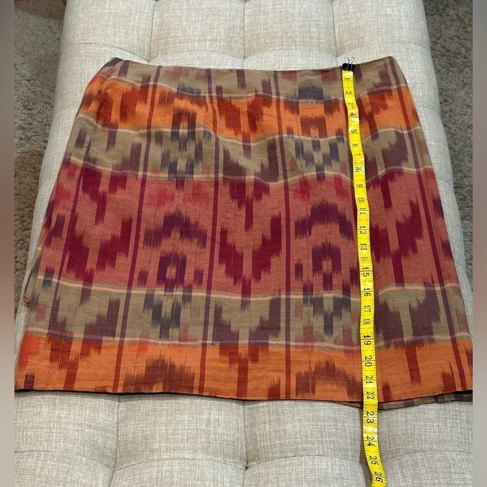 Ralph Lauren Women’s Geo Motif Cotton Linen Wrap Skirt Red Size 8 - NWT - Picture 10 of 14